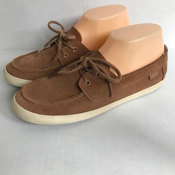 Vans Shoes - VANS Caramel Suede leather slip on boat shoes